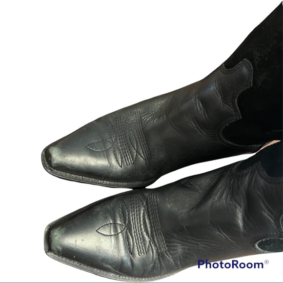 Dingo | Black Leather & Suede Cowboy boots sz 7.5 - Picture 6 of 16